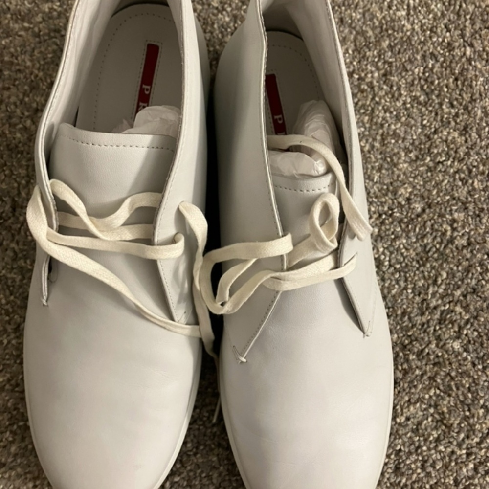 White Prada dress shoes